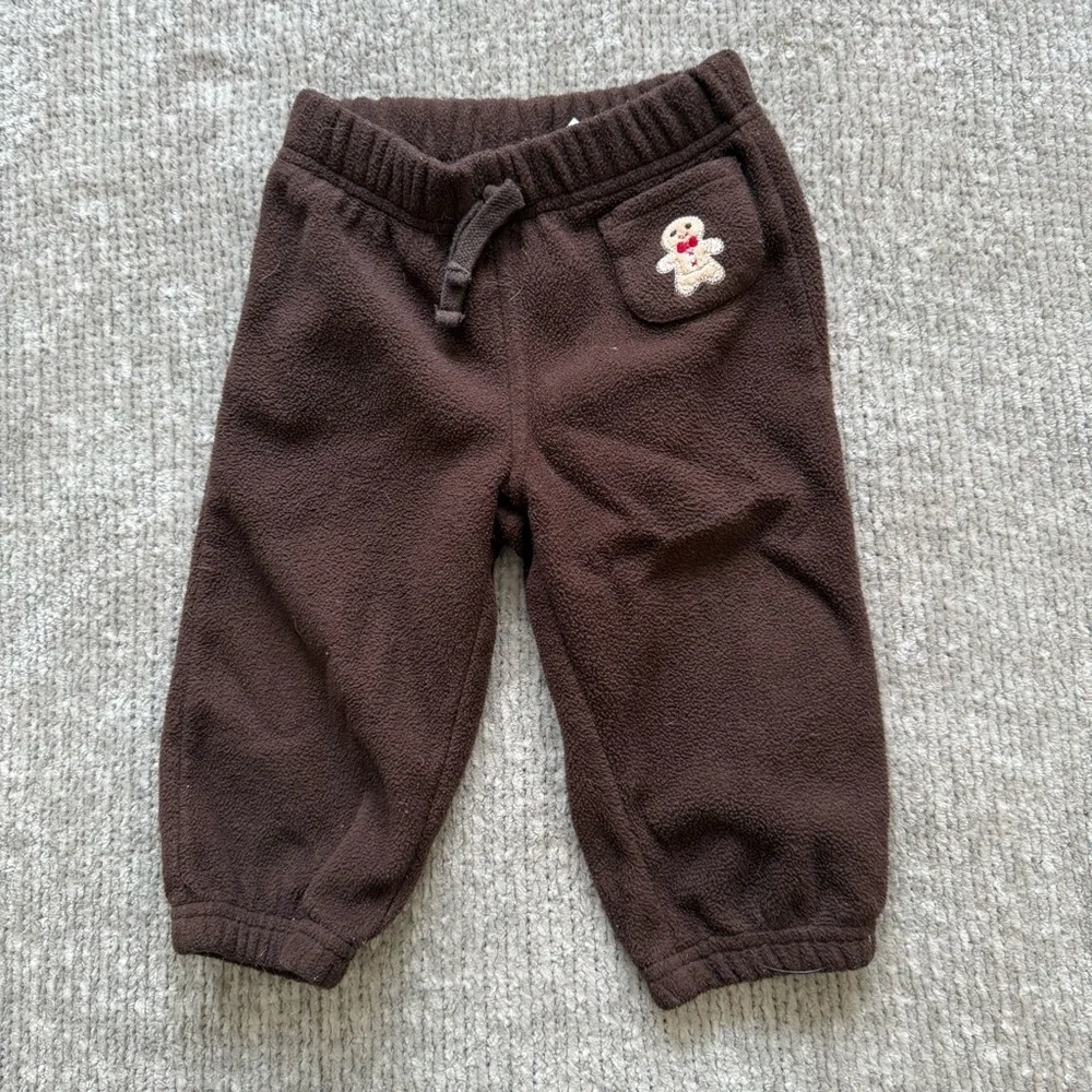 Gymboree Gingerbread Baby Outfit Set Bodysuit & Fleece Pants 12-18M‎